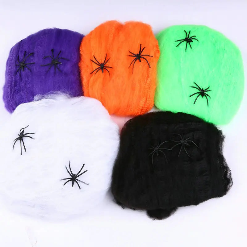 Halloween Spider Web Decoration Set - Scary Cobwebs for Party & Haunted House