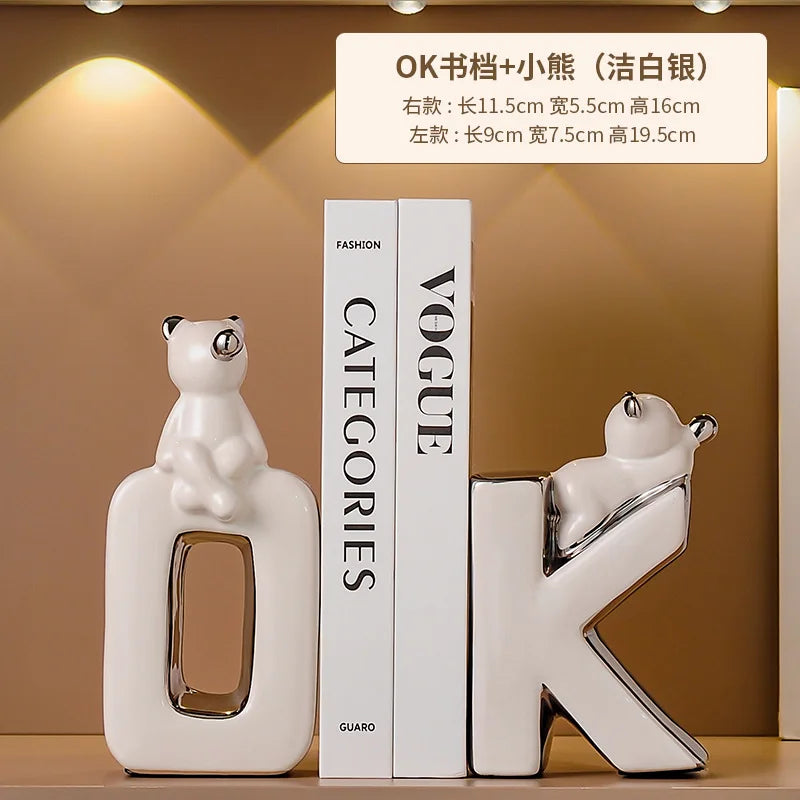 Modern Bookend Desktop Ornament for Home & Living Room Decor