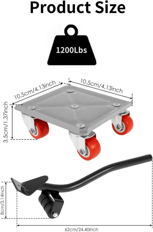Furniture Movers with Wheels 4-Pack Portable Dolly with 360° Rubber Casters