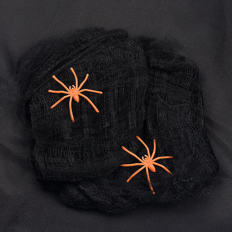 Halloween Spider Web Decoration Set - Scary Cobwebs for Party & Haunted House