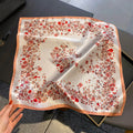 Natural Silk Hair Scarf 21x21 Inches Floral Pattern Sleep Wrap for Women