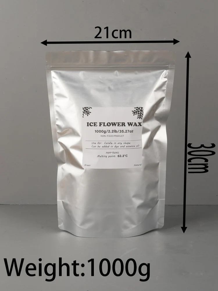 500g-1000g Candle Making Wax Kit - Ice Flower, Snowflake & Pearl Candles, DIY Accessories