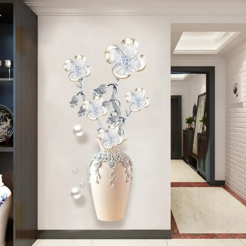 Flowers Wall Stickers - Aesthetic Removable Wallpaper for Living Room & Bedroom
