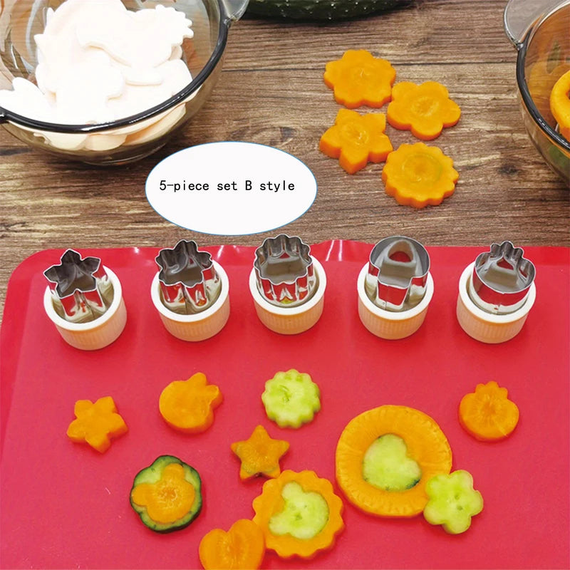 Stainless Steel Vegetable & Fruit Shaping Cutter Mold Set for Salad and Garnishes