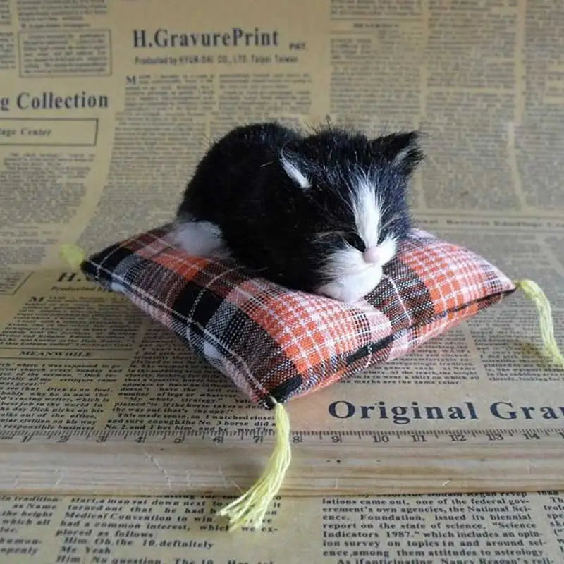 Animal Cat Toy Ornament Cushion - Realistic Cat Decor for Home & Desktop