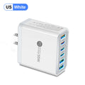 55W Multi-USB Fast Charging Travel Power Adapter with EU US UK AU Plugs