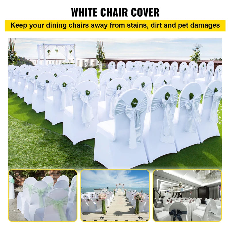 Stretch Spandex Wedding Chair Covers 50 or 100 Pcs for Banquets & Events