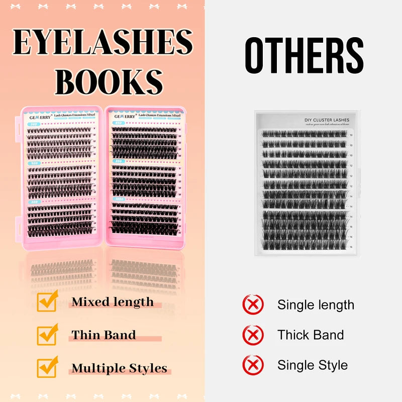 Cluster False Eyelashes Set DIY Extension Multi Style Natural Look Professional Makeup