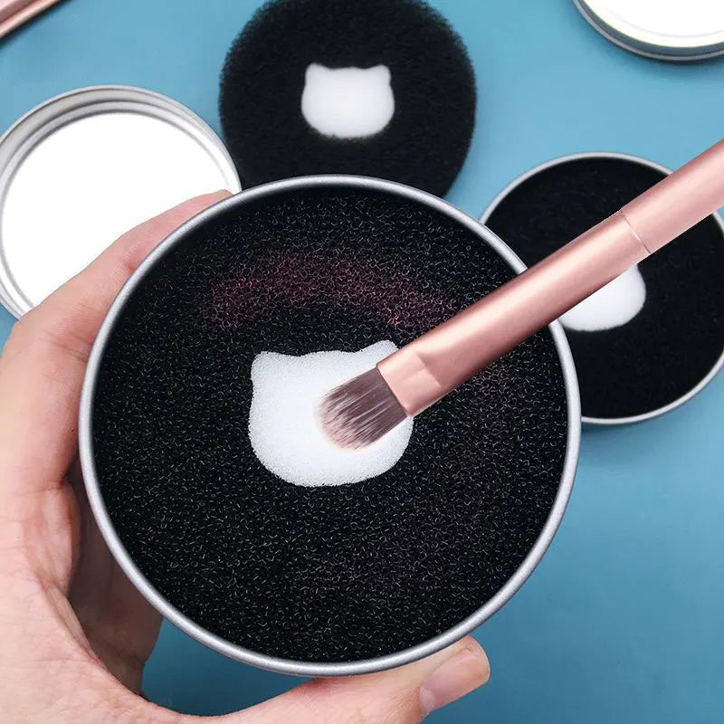 Makeup Brush Cleaner Sponge Dry Wash Box for Cosmetics & Powder Removal