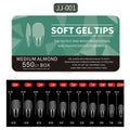 Medium and Short Soft Gel Nail Tips Set - Full Coverage Matte Extensions for Nail Art