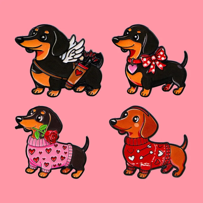 Cute Dog Sweater Sausage Dog Enamel Pins for Clothing & Backpacks - Animal Brooches