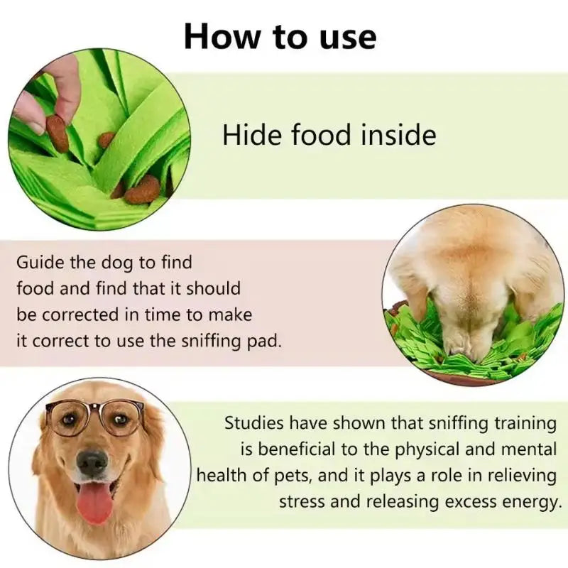 Interactive Snuffle Mat for Pets - For Dogs and Cats, Travel-Friendly, Brain-Boosting Feed Game