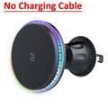 Magnetic Wireless Car Charger Mount with RGB Lighting for iPhone 12-17 - Fast Charging