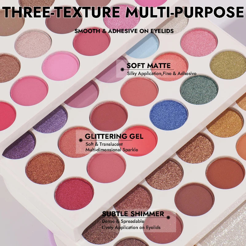 Portable Makeup Palette with Mirror - Travel Cosmetic Set for Women