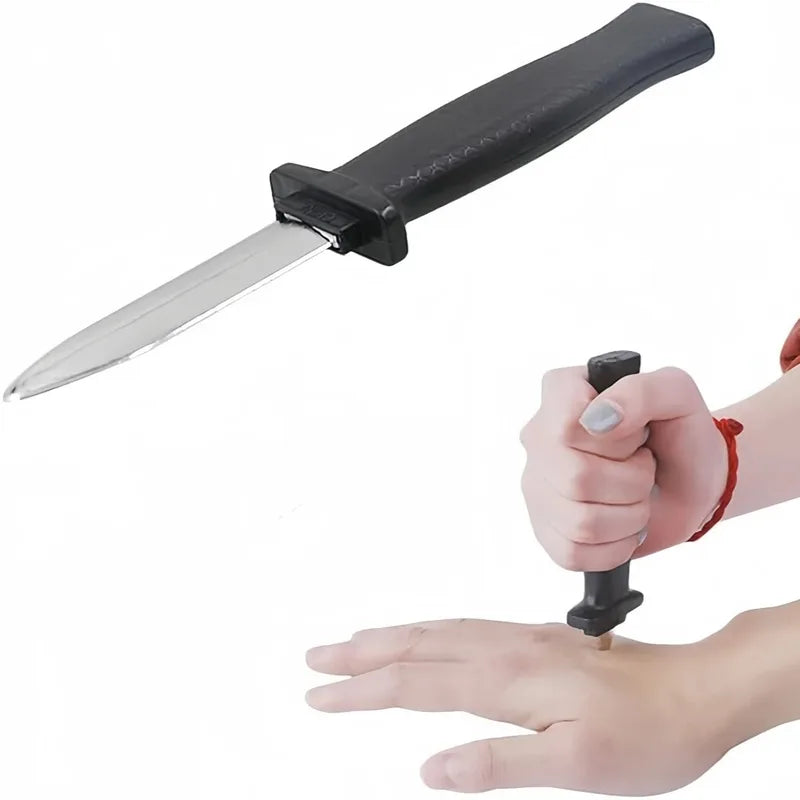Fake Telescopic Knife Prop Tool for Pranks Halloween April Fools Party Accessories