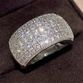 Micro Paved CZ Ring for Women - Bling Bling Fashion Engagement Wedding Band