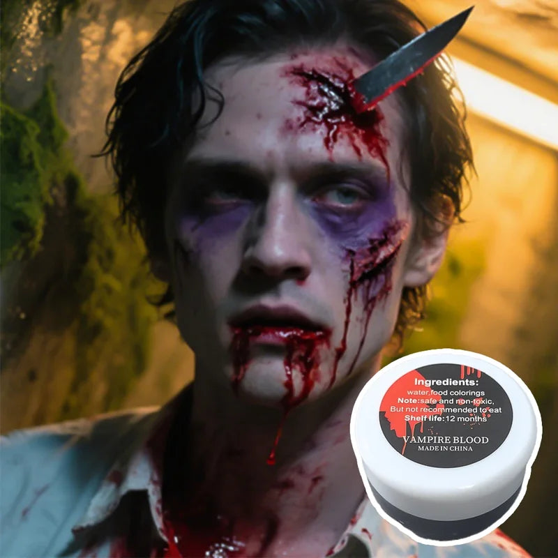 30g Fake Blood for Halloween Costume Makeup, Horror Cosplay & Pranks