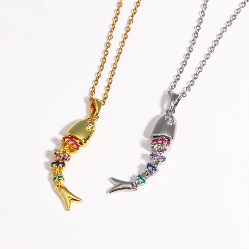 Women's Fish Necklace Light Luxury Stainless Steel Jewelry Gift