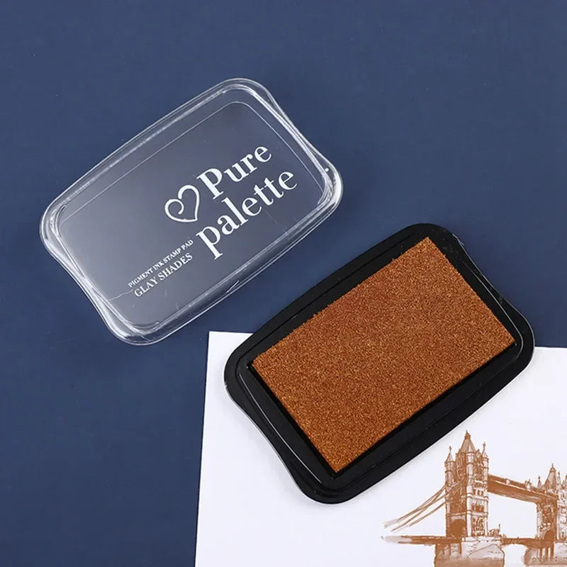 Solid Ink Pad Stamp Set - Black, Blue, Purple, Green & More