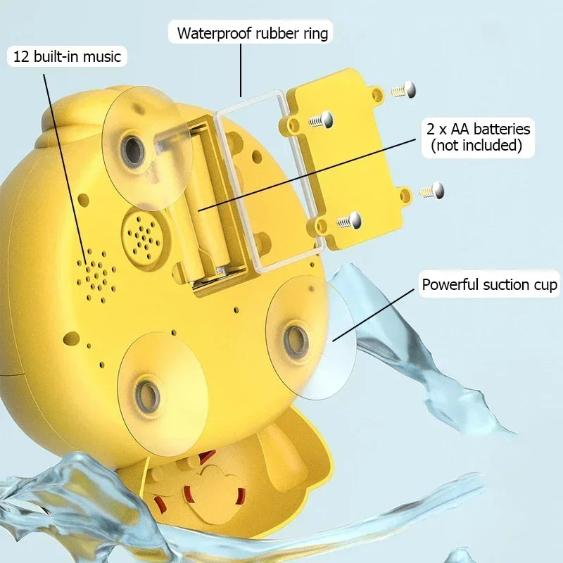 Baby Bath Toys Bubble Machine Duck Crab Frog Music Bath Toy with Suction Cups
