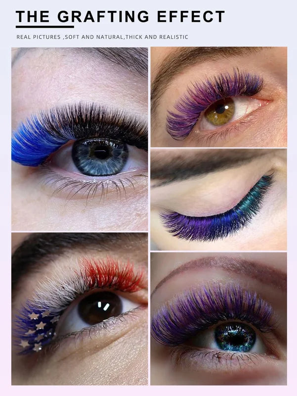 Colorful Eyelash Extensions Fan Lashes Mix Colors Easy Fanning for Volume & Beginners
