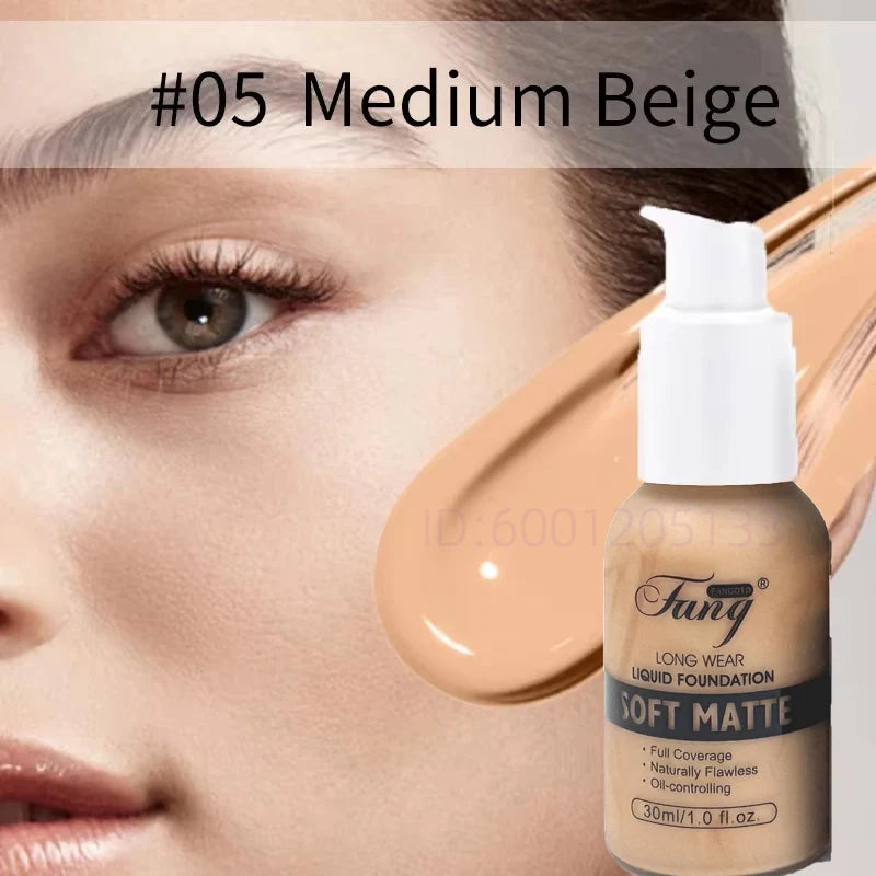 Matte Liquid Foundation with SPF - Oil Control Waterproof Full Coverage Base Makeup