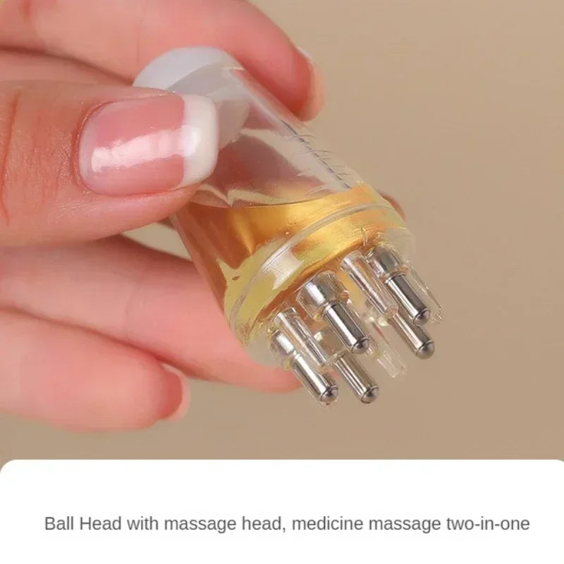 Scalp Applicator Hair Growth & Styling Comb with Massage Ball - White & Gray