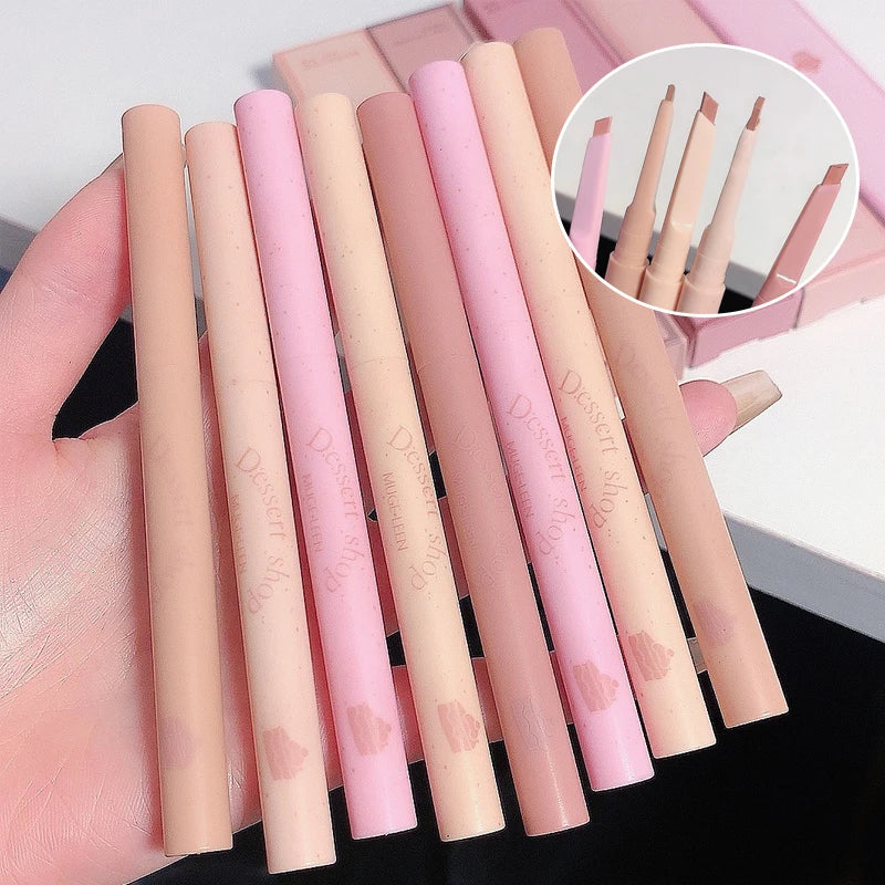 Waterproof Lip Liner Pencil - Automatic Rotating, Long-Lasting, No Color Outline