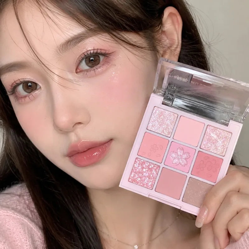 Colorful Eyeshadow Palette with Matte & Shimmer Shades - 9 Color Varieties