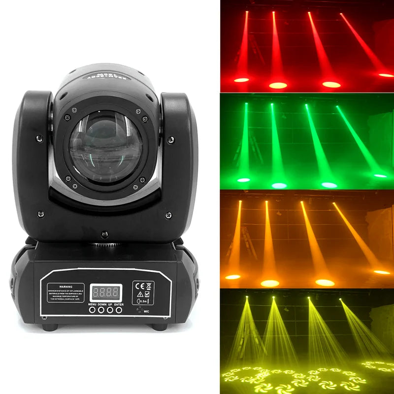 120W Mini LED Moving Head Light Beam Spot Stage Effect with 8 Rotating Prisms