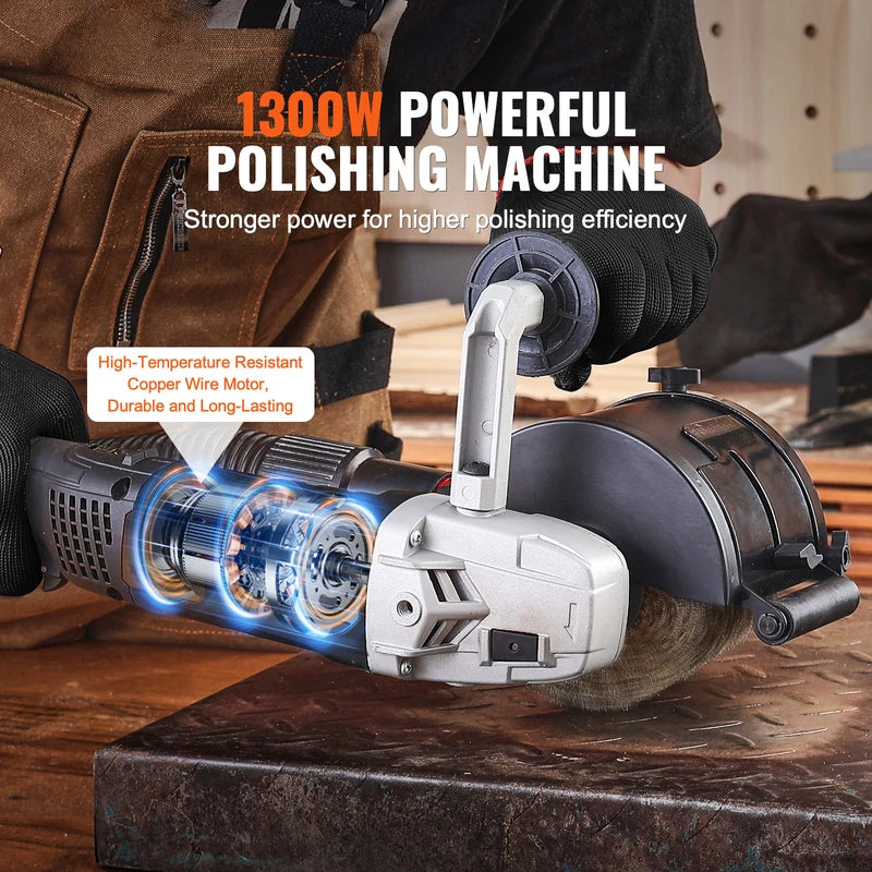 Electric Metal Burnishing Machine with Variable Speed 1300W Surface Polishing Tool