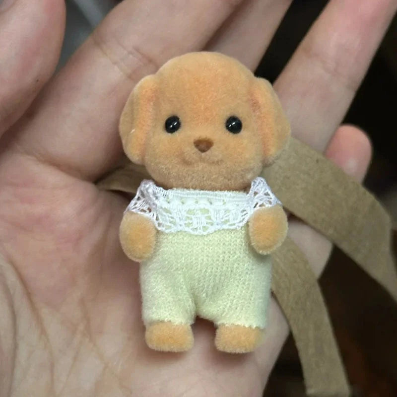 Movable Forest Animal Figurine Set - Plush Dog Model for Dollhouse & Miniatures