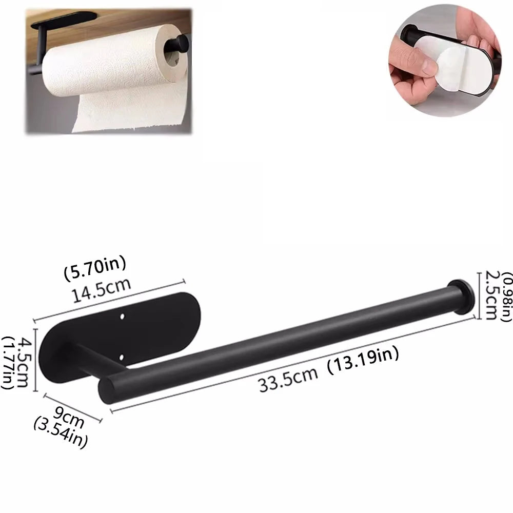 Kitchen Paper Towel Holder Dispenser with Adhesive Mount - Bathroom & Kitchen Organizer