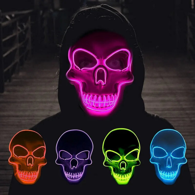 LED Skull Mask Halloween Party Costume Luminous Cosplay Mask