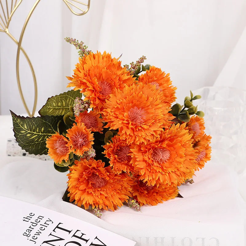 Artificial Sunflower Gerbera Flower for Wedding & Home Decor, Realistic Fake Plant