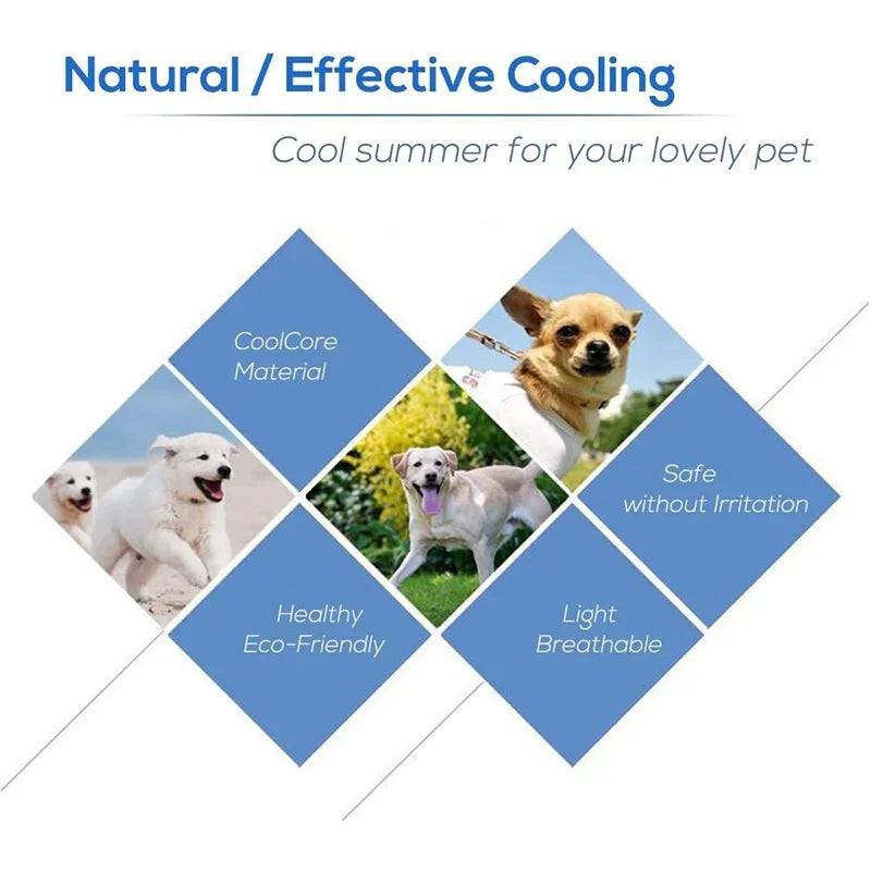 Cooling Pet Mat for Dogs and Cats - Self-Cooling Ice Silk Bed for Summer Comfort