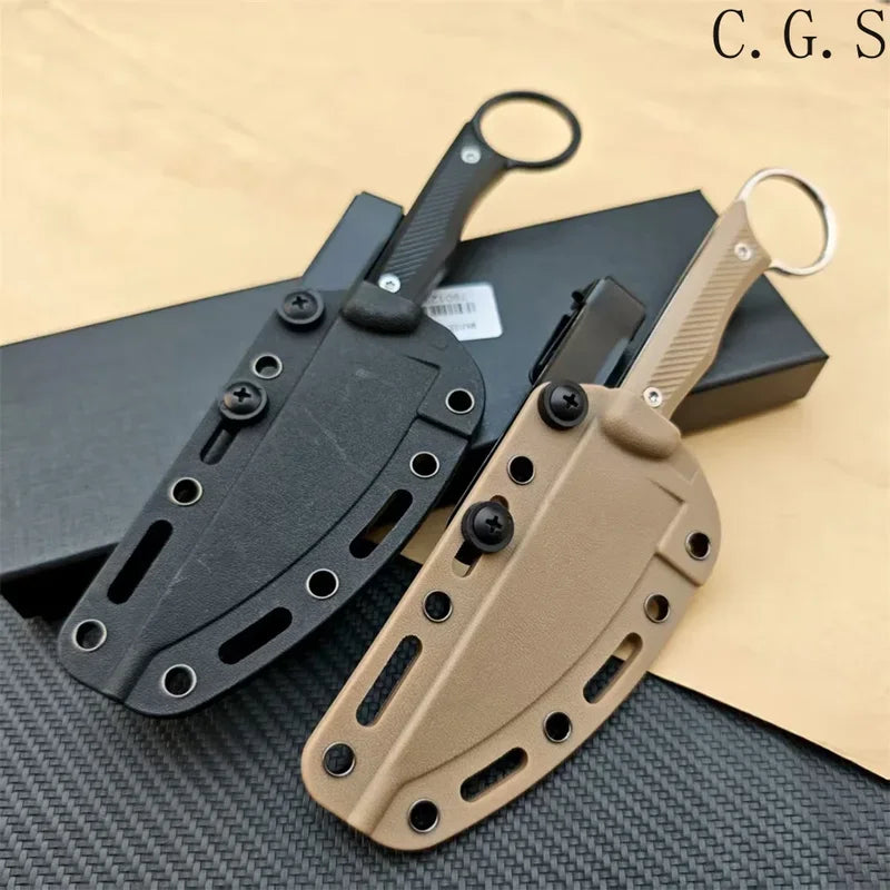Fixed Blade Outdoor Knife with Nylon Fiber Handle and Kydex Sheath - Hunting Survival Tool
