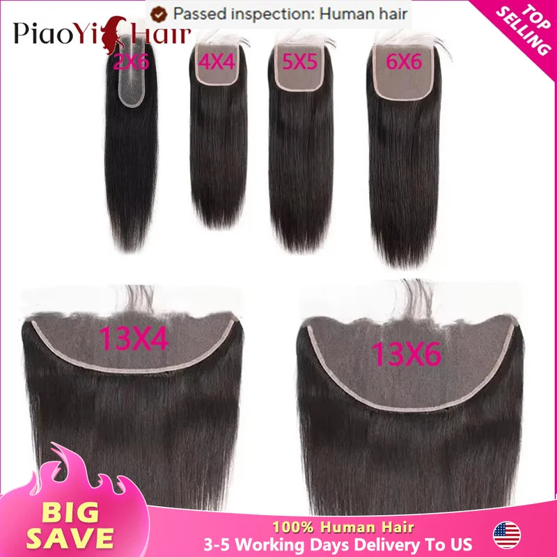 Human Hair Lace Frontal & Closure Set 13x6 HD Transparent Swiss Lace Preplucked