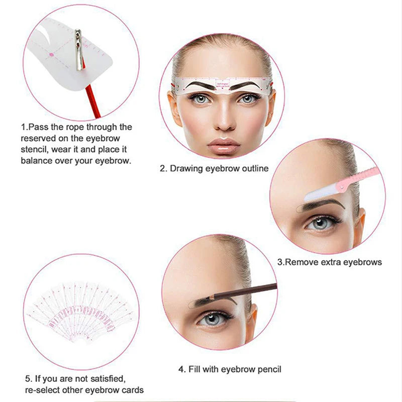 Reusable Eyebrow Shaping Templates Set - 6PCS Cosmetic Makeup Tools