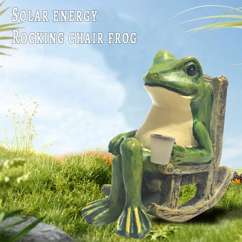 Outdoor Waterproof Frog Solar Garden Light - Resin Ground Lamp for Courtyards & Parks