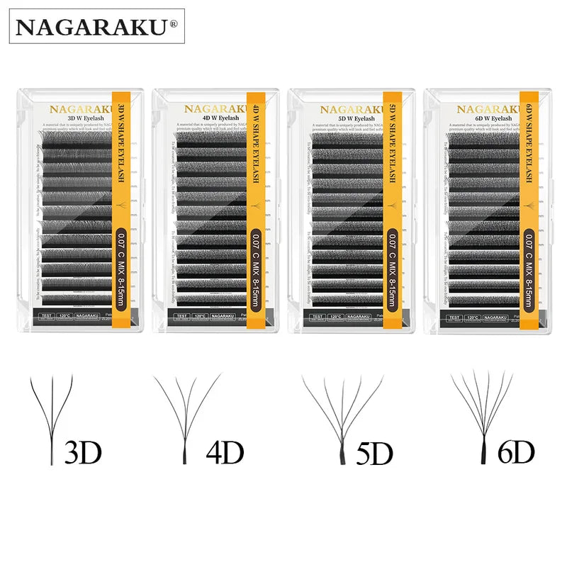 Eyelash Extension Fans 3D/4D/5D/6D W Shape Artificial Lashes Full Dense Natural Soft Light