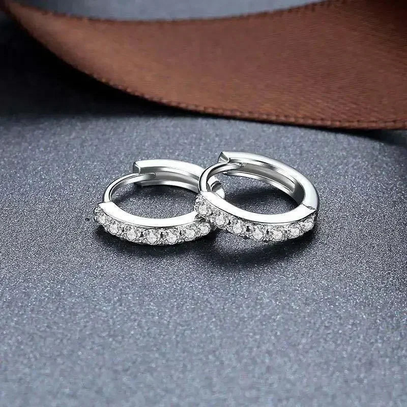 Elegant Silver Color Round Hoop Earrings for Women Wedding Jewelry Charm Sparkling Zircon