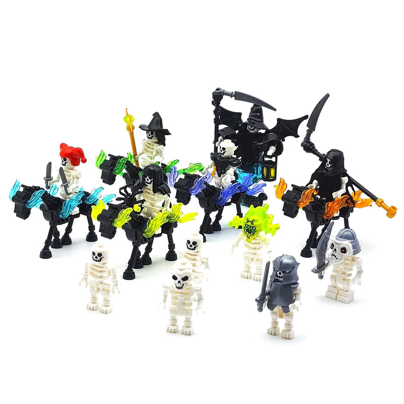 Halloween Skeleton Army Building Blocks Mini Doll Set DIY Toy Character Figurine