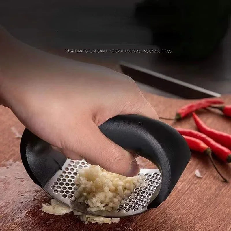 Stainless Steel Garlic Press Crusher Mince Tool Kitchen Utensil