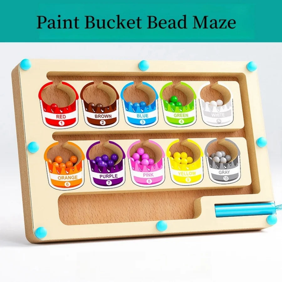 Magnetic Maze Puzzle Toy with Digital Beads for Attention & Brain Training
