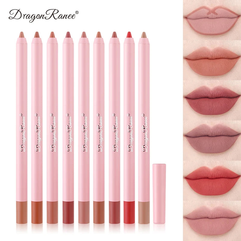 Waterproof Matte Lip Liner in Bean Paste Color, Long-Lasting Lipstick Pen for Precise Lip Definition