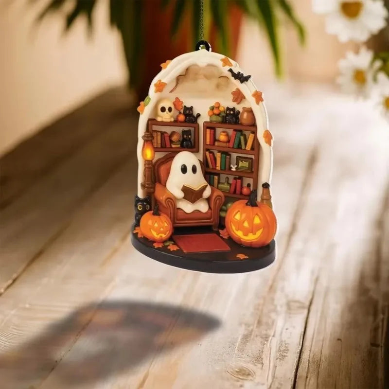 Halloween Ghost Ornaments Set - Spooky Decorative Pendant for Party & Home Decor