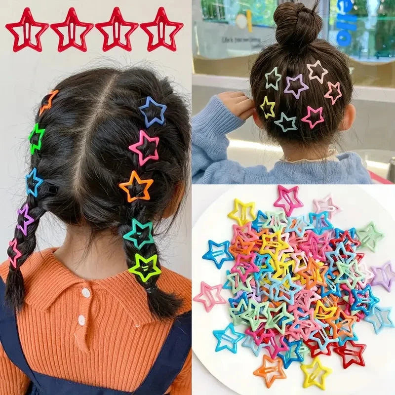 20pcs Colorful Star Hair Clips for Girls Kids Hair Accessories