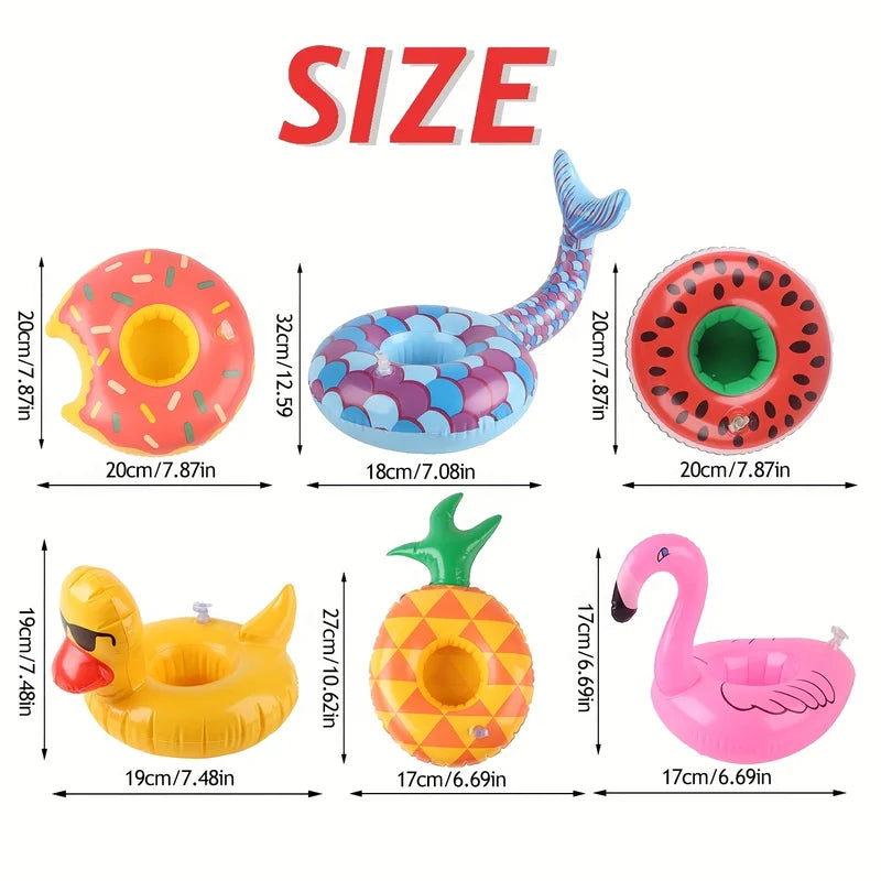 Inflatable Drink Holders Pack - Floating Beverage Caddies for Pool Parties, 4/8/12 Pieces