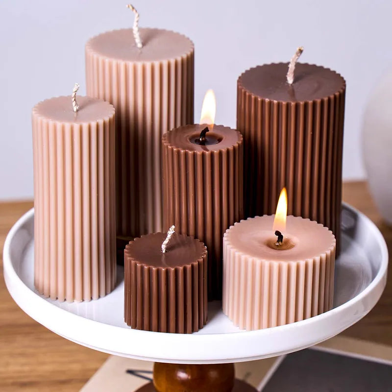 Candle Mold Cylindrical Silicone DIY Wax Resin Soap Craft Home Decor